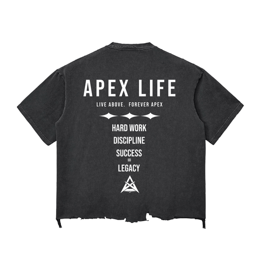 Apex Life® Black Wash Raw-Hem Boxy T-shirt