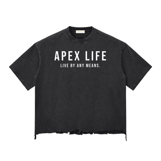 Apex Life® Black Wash Raw-Hem Boxy T-shirt