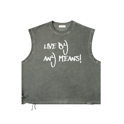 Apex Life® Distressed Grommet Eyelet Tank Top